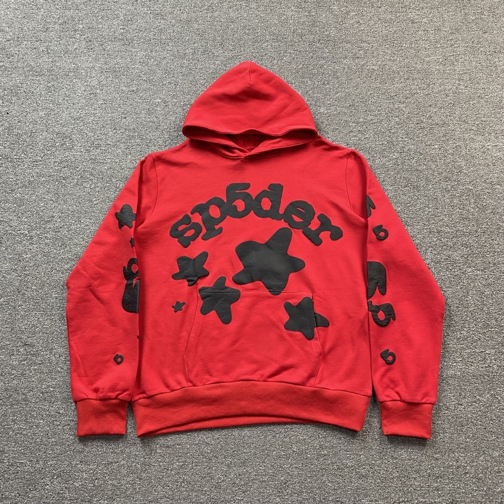 Sp5der Red Star Graphic Hoodie for Men